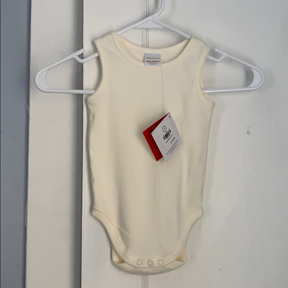 Organic cotton ribbed tank top onesie. NWT